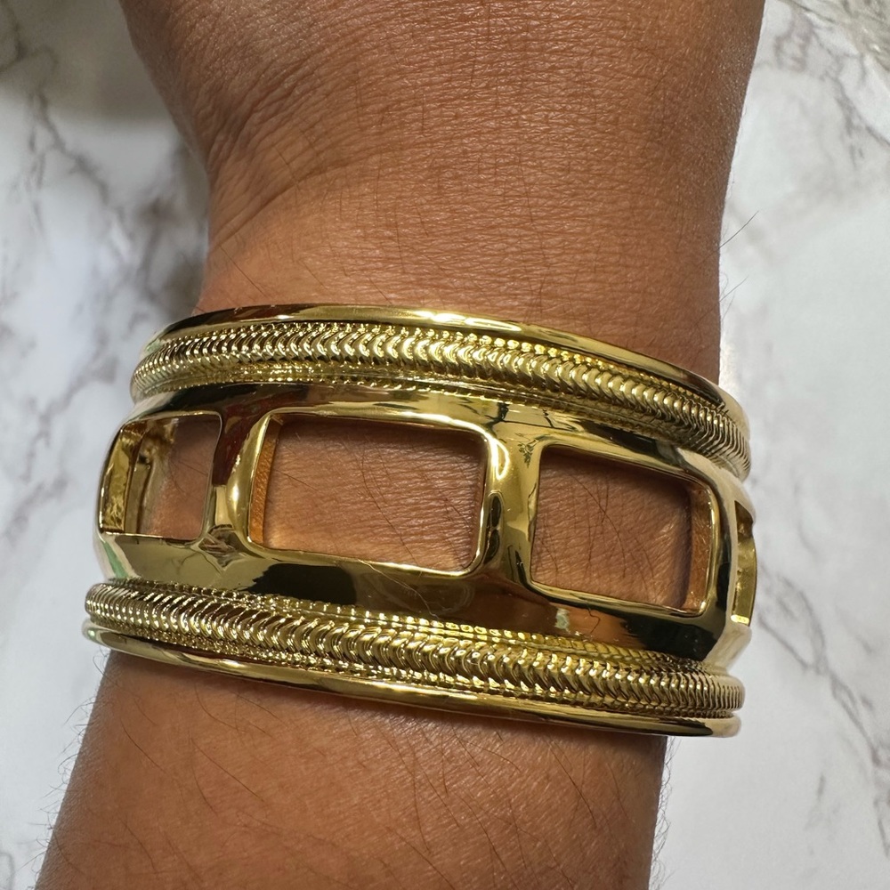 Belle Noel by Kim Kardashian Square Cut Outs Bangle Bracelet Cuff